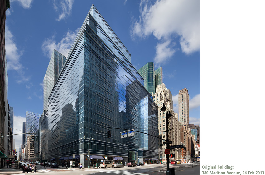 <p>380 Madison Avenue</p>
                 <p>existing site</p>
                 <p>Kohn Pedersen Fox</p>
